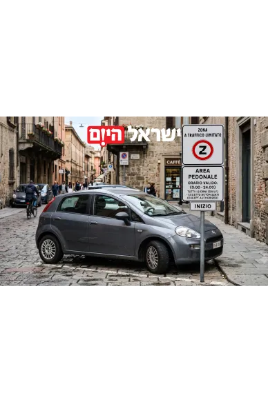 רכב שכור באיטליה מחנה ליד שלט ZTL